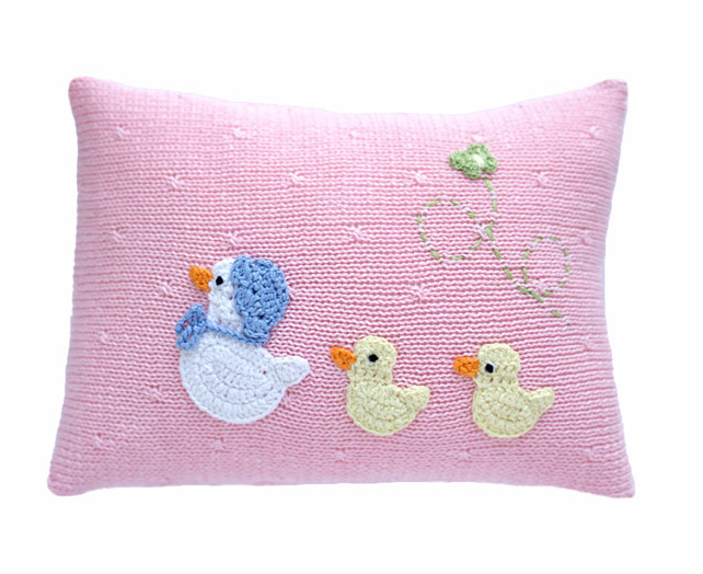 Mini Baby Duck Pillow, blue or pink, Fair Trade - Give Back Goods