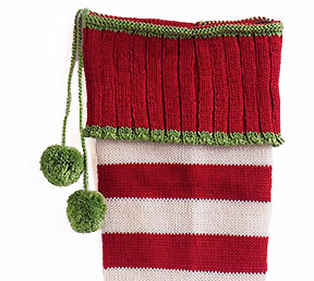 Hand Knit Red Stripe Christmas Stocking, Fair Trade, Support Women in Armenia - Give Back Goods
