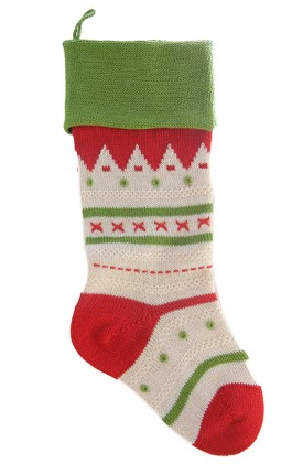 Hand Knit Nordic Stripe Christmas Stocking, Fair Trade - Give Back Goods