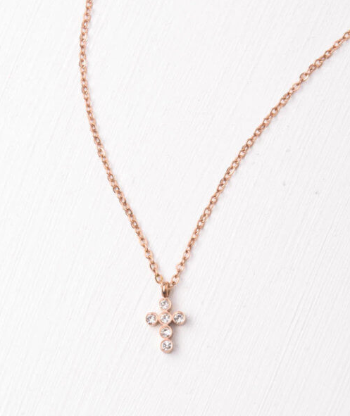 Gold Cross Pendant Necklace, Give freedom & careers to exploited women! - Give Back Goods