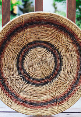 Hand Woven Peach & Black Wedding Baskets from Zambia, Fair Trade