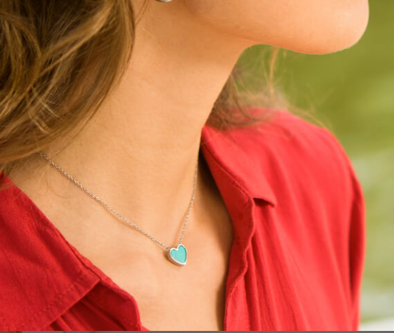 Turquoise Heart Necklace, Give freedom to girls & women!