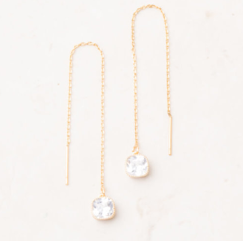 Gold & Crystal Dangle Earrings, Gives freedom for exploited girls & women!