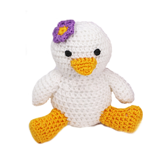 Small Hand Crocheted Stuffed Animal  Duck- Boy or Girl- Support Fair Trade Artisans