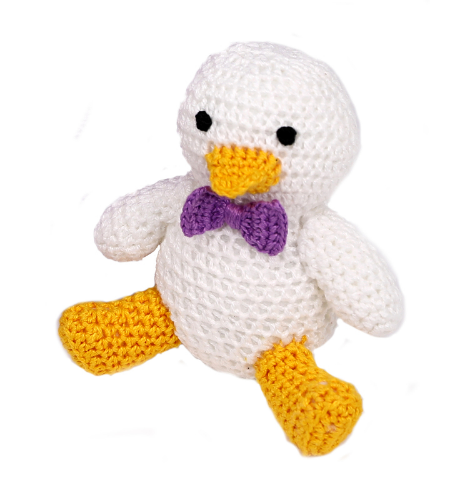 Small Hand Crocheted Stuffed Animal  Duck- Boy or Girl- Support Fair Trade Artisans