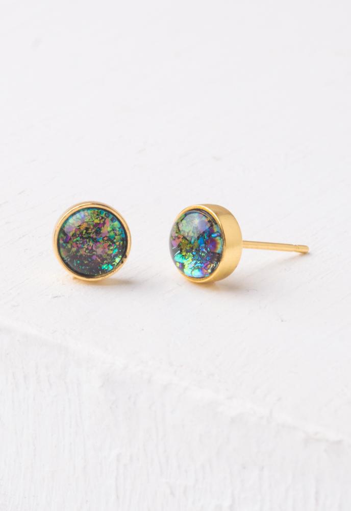 Blue "Opal" Stud Earrings- Give Freedom To Women & Girls!