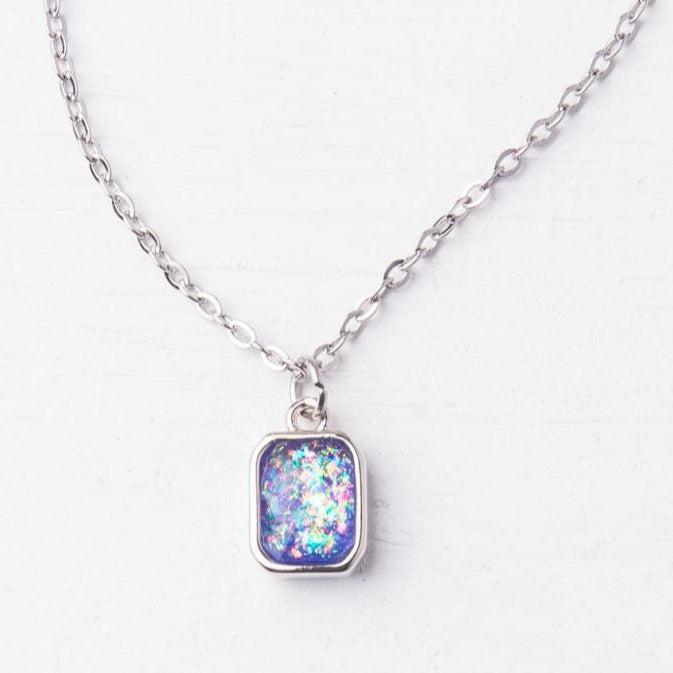 Lavender Opal & Silver Necklace- Give Freedom To Women