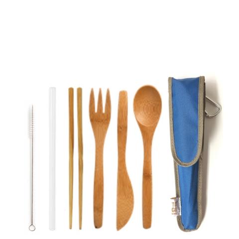Re-useable Bamboo Utensil Kit & Glass Straw - Eco-Friendly, Save Our Oceans & Landfills - Give Back Goods