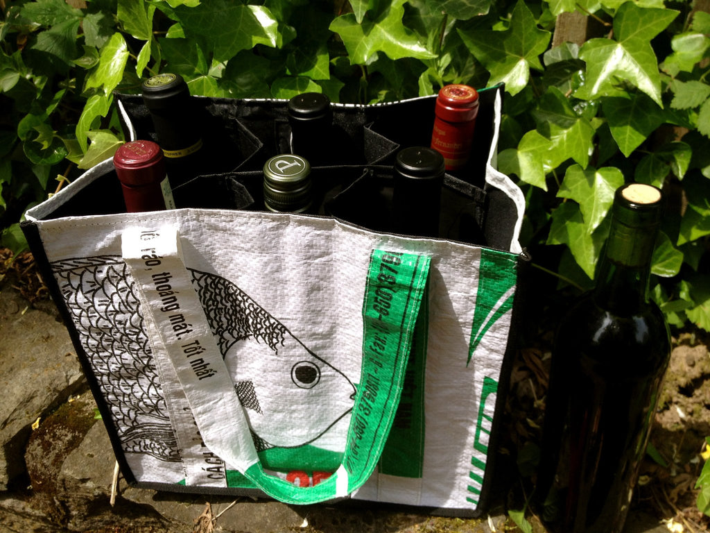 Upcycled 6-Bottle Wine Tote