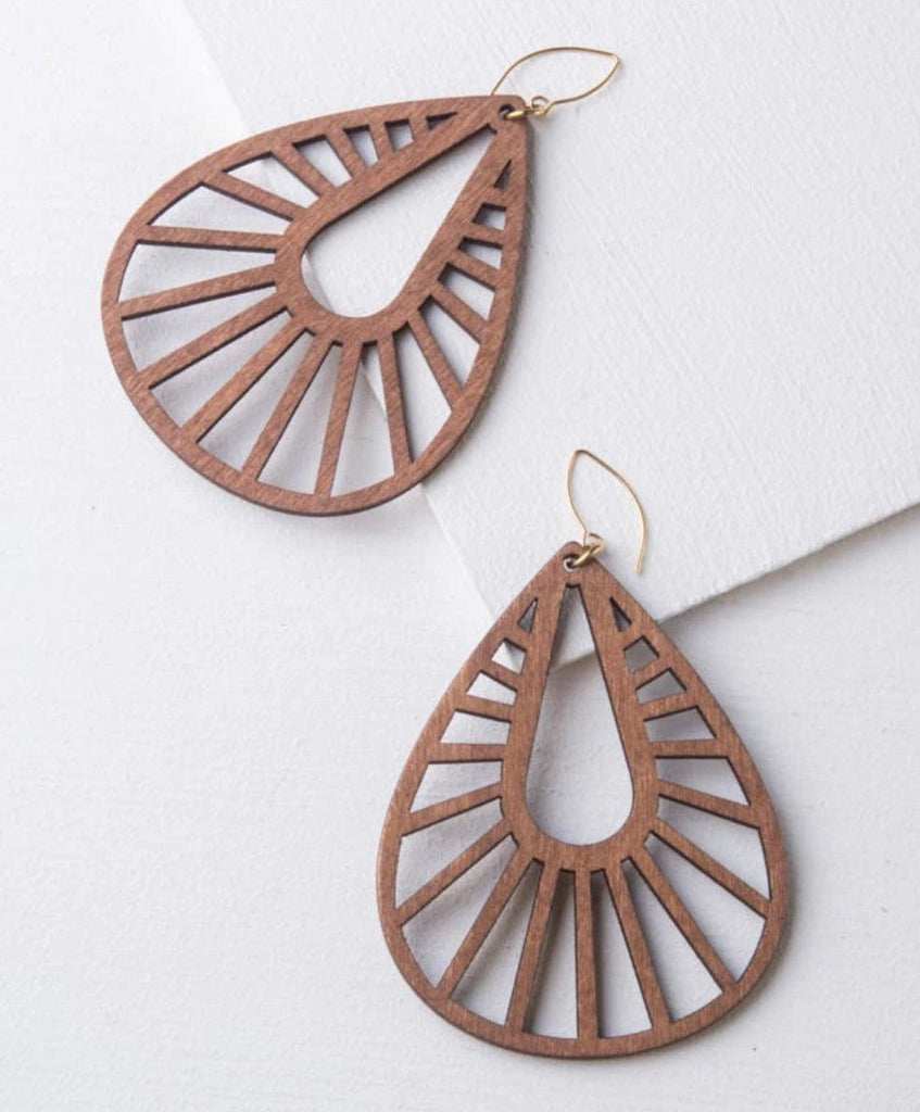 Brown Wooden Earrings, Give freedom to exploited girls & women!
