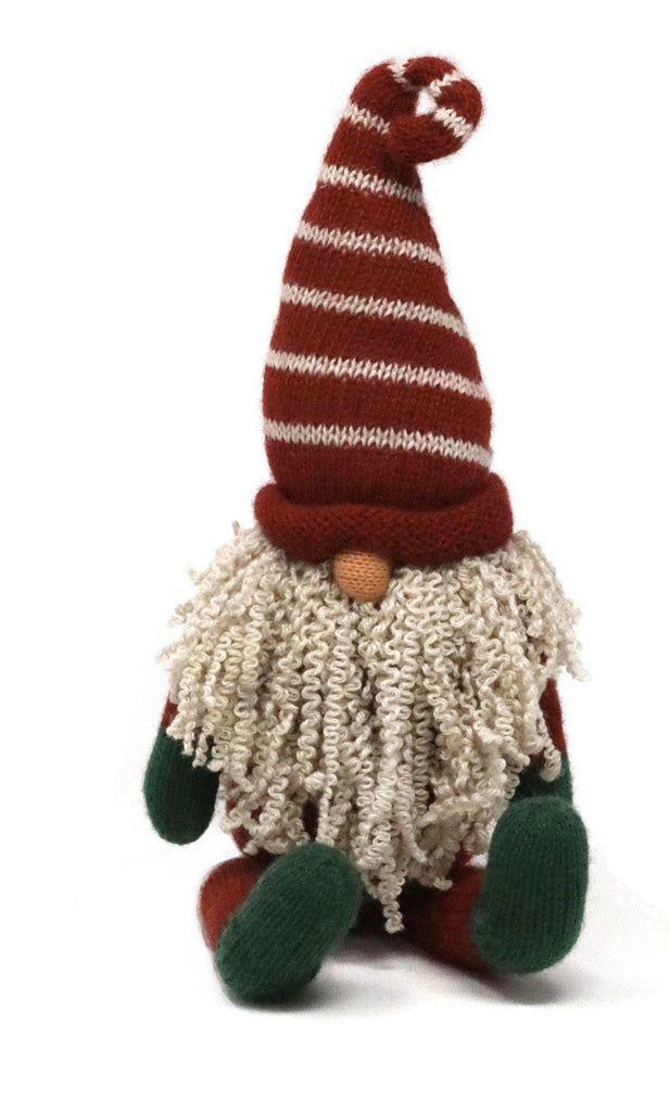 Hand Knit Sitting Gnome, 15",  Fair Trade