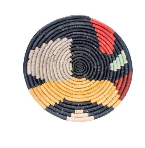 10" Hand Woven Colorful Basket Bowl, Fair Trade, Rwanda