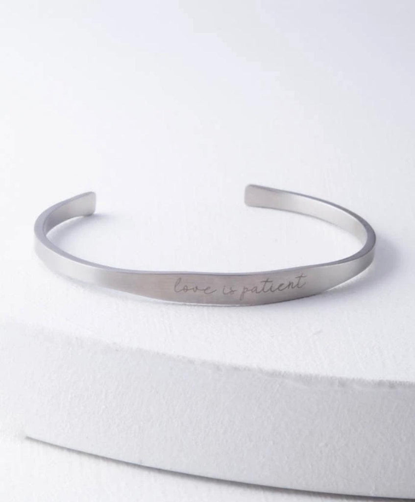 Love is Patient Silver Bracelet, Give freedom to exploited girls & women!