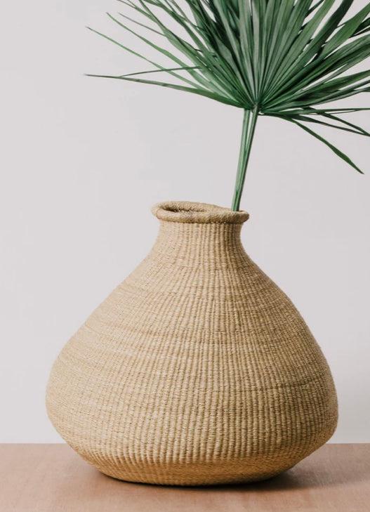 Hand Woven Extra Large  20" Decorative Floor Basket Vase, Fair Trade, Ghana