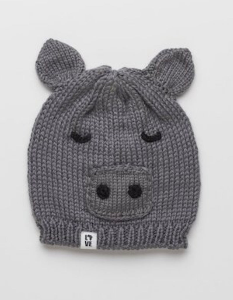 Hand Crocheted Pig Kids Beanie- Fair trade