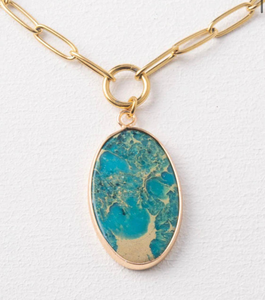 Jasper Gold Pendant Necklace, Give freedom to exploited women!